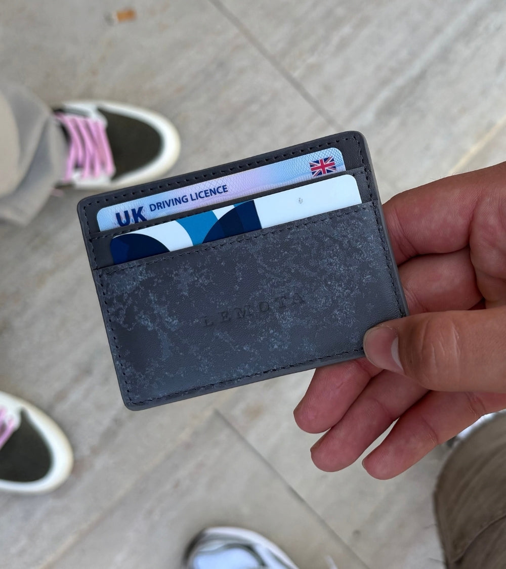 SPEND WISELY CARD HOLDER ⁠- STONE / SMOKE GREY