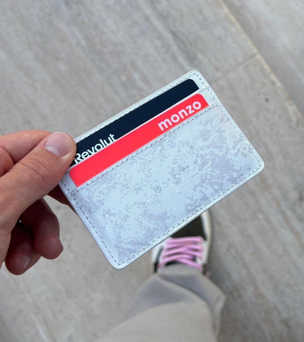 SPEND WISELY CARD HOLDER ⁠- BRIGHT WHITE / SMOKE GREY